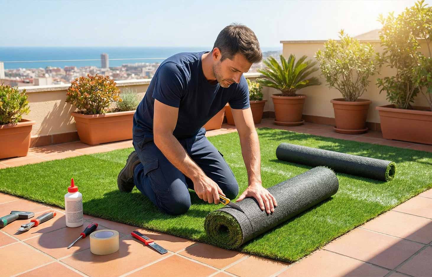 como-instalamos-el-cesped-artificial-para-balcon-barcelona